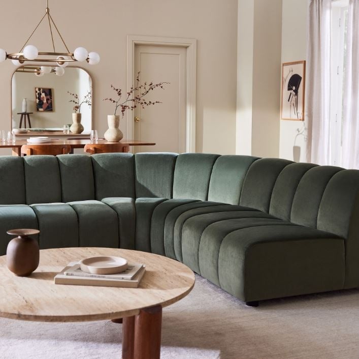 Sofá modular verde de la colección de Kalida
